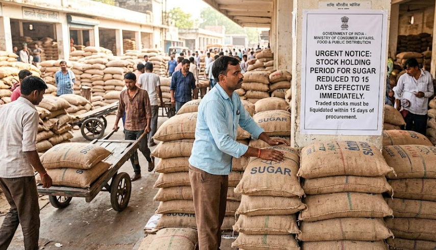 Centre Cuts Sugar Stock Holding Period to 15 Days
