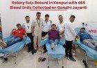 Rotary Sets Record in Kanpur with 465 Blood Units Collected on Gandhi Jayanti