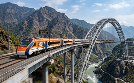 Vande Bharat Hits 100 Kmph on Chenab, Anji Bridges