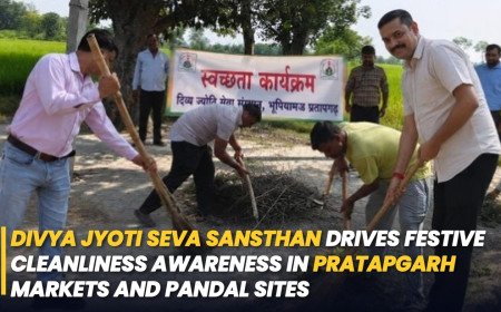 Divya Jyoti Seva Sansthan Drives Festive Cleanliness Awareness in Pratapgarh Markets and Pandal Sites