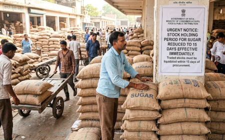 Centre Cuts Sugar Stock Holding Period to 15 Days
