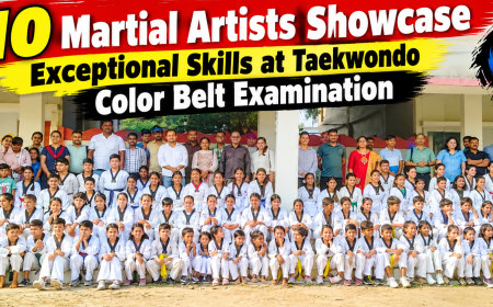 110 Martial Artists Showcase Exceptional Skills at Taekwondo Color Belt Examination in Prayagraj