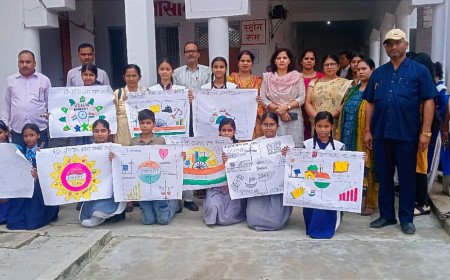 Ambedkar Nagar Youths Channel Vision for Viksit Bharat @2047 Through Speech and Painting Contests