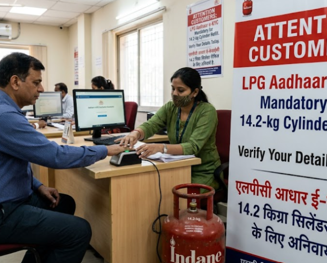 LPG Aadhaar e-KYC Mandatory for 14.2-kg Cylinder Refill