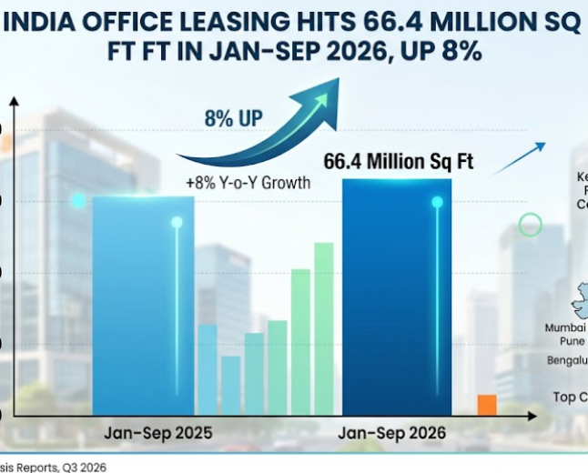 India Office Leasing Hits 66.4 Million Sq Ft in Jan–Sep 2026, Up 8%