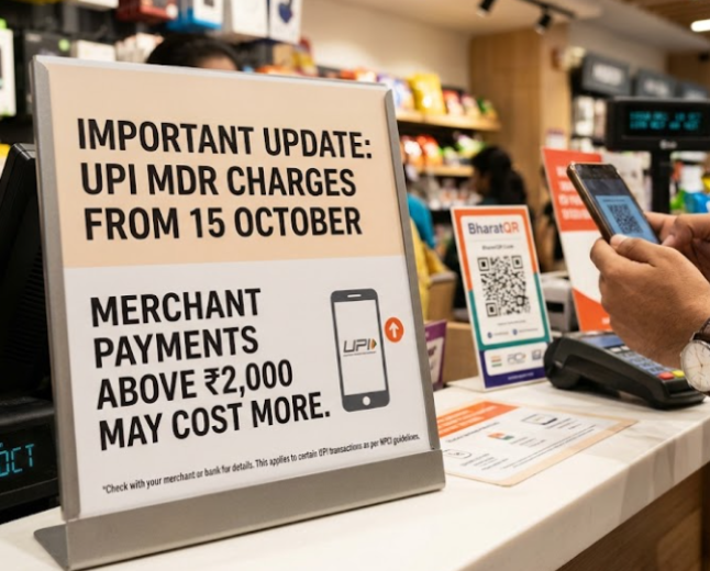 UPI MDR Charges from 15 October: Merchant Payments Above ₹2,000 May Cost More