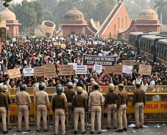 Gyanesh Kumar Protest: 1,000 Detained, Jantar Mantar Blocked